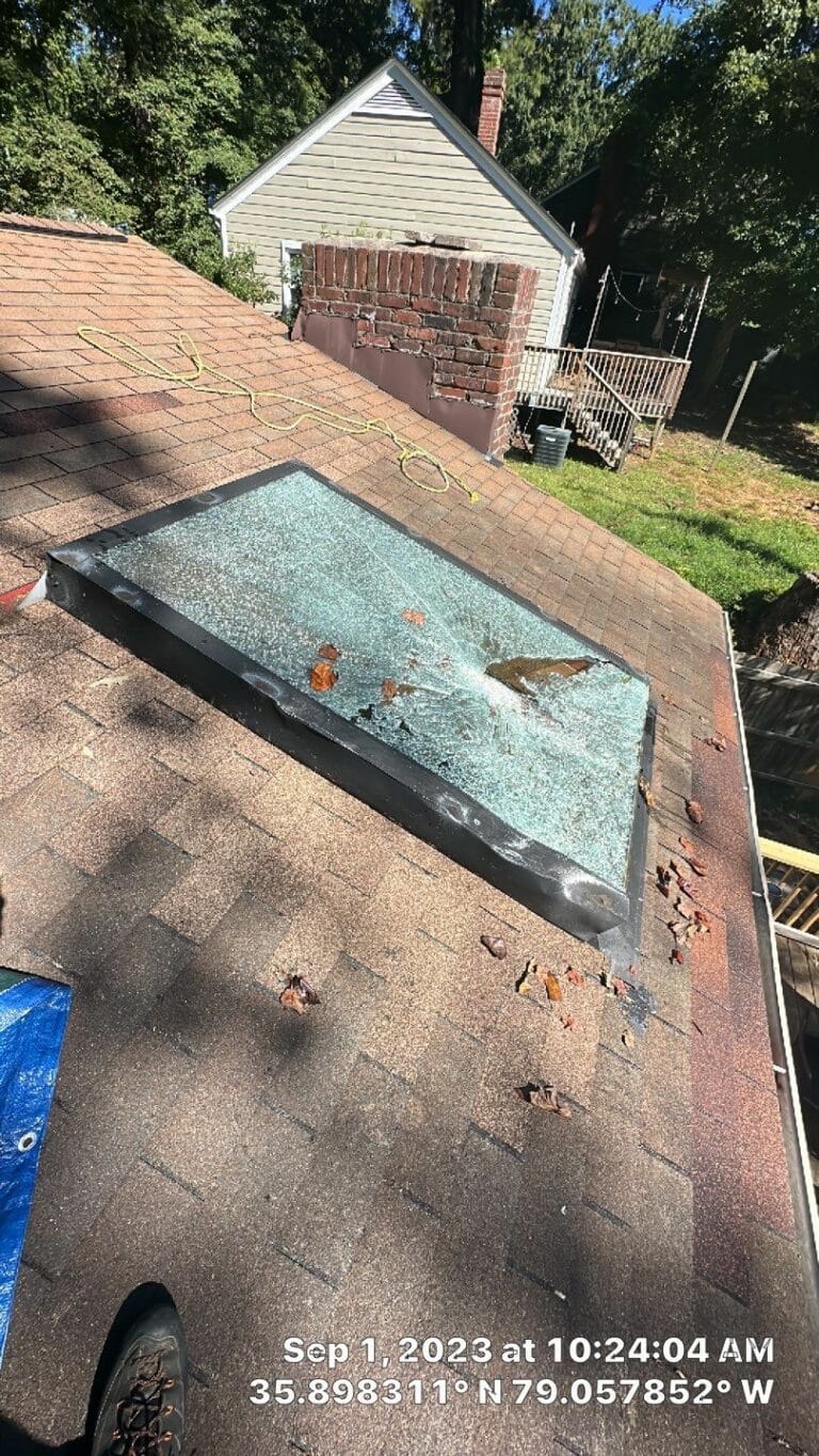 Before/After photo of VELUX Fixed Deck Mounted C06 skylights