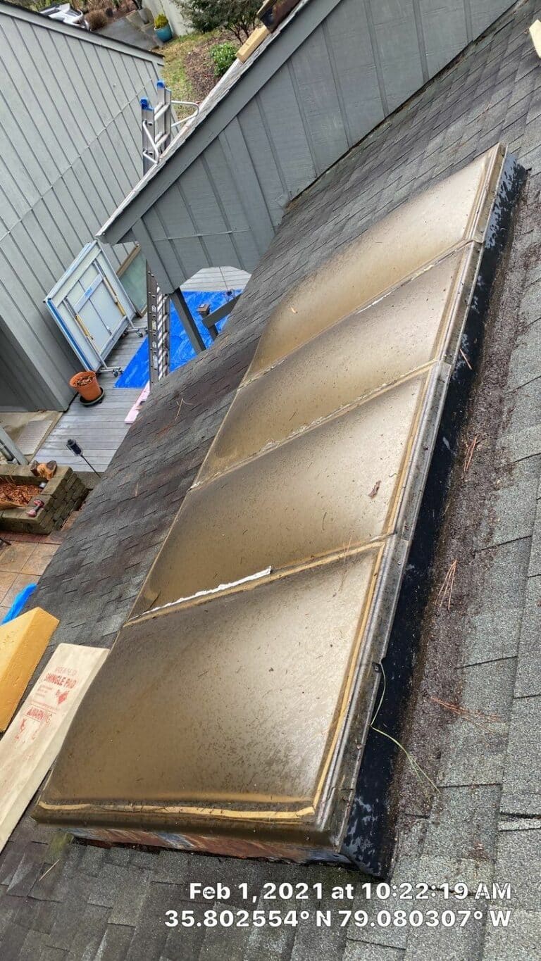 Acrylic bubbled skylights replaced with VELUX Curb Mounted units