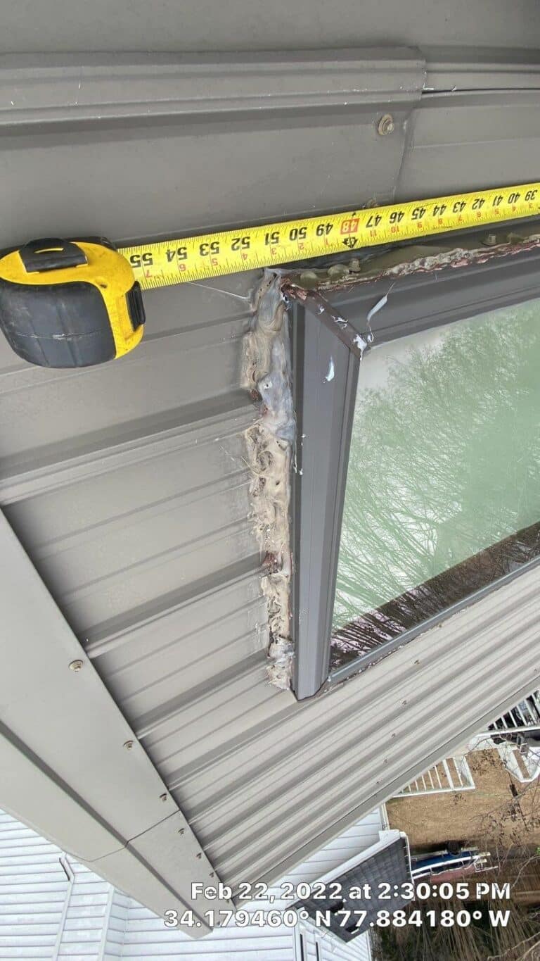 VELUX Fixed Deck Mounted unit in Metal Roof application before/after